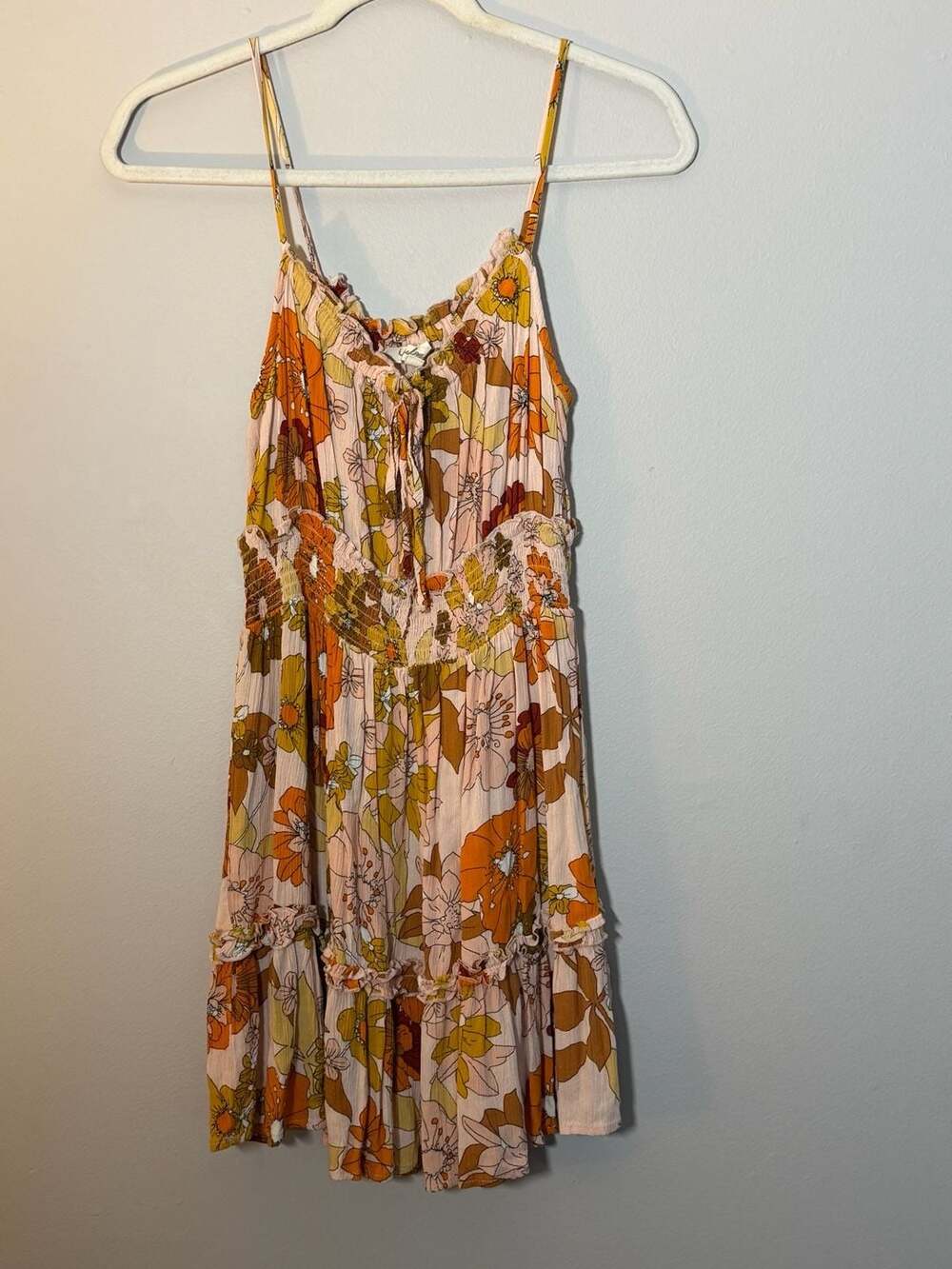 Indulge Instyle Floral Print Ruffle Tiered Midi Dress Size M